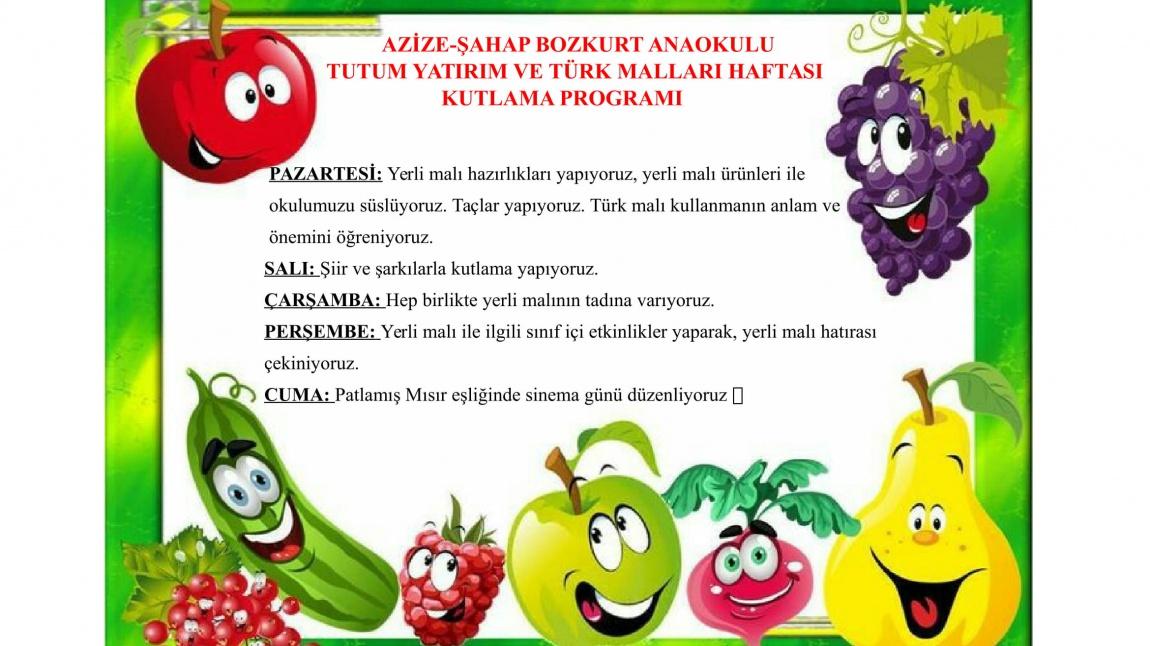 Tutum, Yatırım ve Türk Malları Haftası(YERLİ MALI HAFTASI) Kutlama Programı